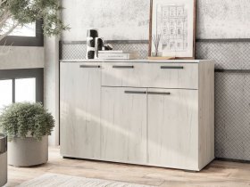 Комод Стандарт-4 NEW (дуб крафт белый) в Заковряжино - zakovryazhino.mebel-nsk.ru | фото