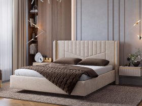Кровать двуспальная 1,6м Диор (кашемир суфле (велюр)) в Заковряжино - zakovryazhino.mebel-nsk.ru | фото