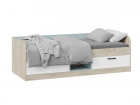 Кровать комбинированная «Оливер» Тип 1 401.003.000 (дуб крафт серый/белый/серо-голубой) в Заковряжино - zakovryazhino.mebel-nsk.ru | фото