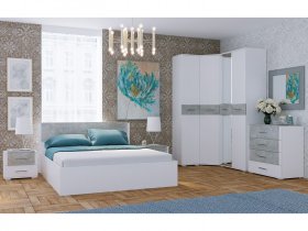 Модульная спальня Бьянка (белый/бетон) в Заковряжино - zakovryazhino.mebel-nsk.ru | фото