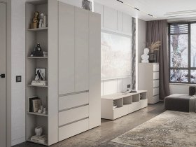 Модульная стенка Люмо (кашемир) в Заковряжино - zakovryazhino.mebel-nsk.ru | фото