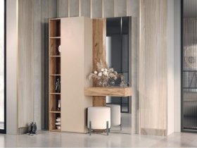 Прихожая Ева (кашемир/дуб вотан) в Заковряжино - zakovryazhino.mebel-nsk.ru | фото