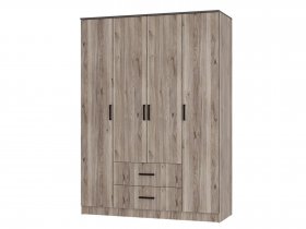 Шкаф четырехстворчатый Титан (дуб смоки) в Заковряжино - zakovryazhino.mebel-nsk.ru | фото