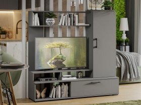 Стенка «Сиена» (графит серый) в Заковряжино - zakovryazhino.mebel-nsk.ru | фото